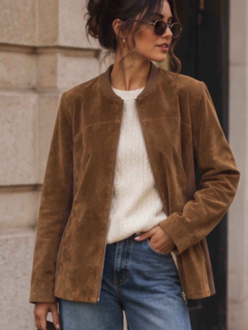 Soia & Kyo Women's Real Suede Jacket in Chestnut Brown 🤎🖤
